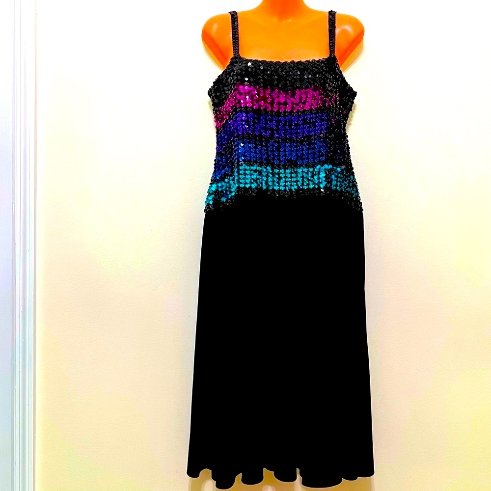 Vintage Partique New York Sequined Top Dress Bling Sparkle Shiny